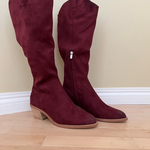 Ccocci - Knee High Zip Up Suede Western Style Boots - Picture 4 of 8